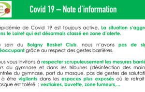 COVID-19 - Note d'information du bureau
