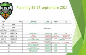 Matches du week-end 25/26 septembre