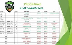 MATCHES DU 2 ET 3 AVRIL 2022