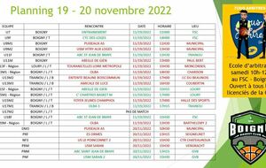 MATCHES DU 19 ET 20 NOVEMBRE 2022