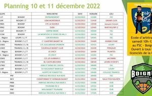 MATCHES DU 10 ET 11 DECEMBRE 2022