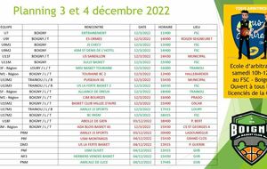 MATCHES DU 3 ET 4 DECEMBRE 2022