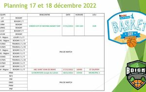 MATCHES DU 17 ET 18 DECEMBRE 2022