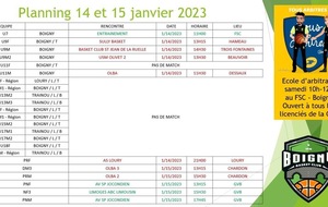 MATCHES DU 14 ET 15 JANVIER 2023