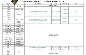 MATCHES DU 2 T 3 NOVEMBRE 2024