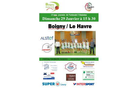 N3 Féminine -  BBC contre Le Havre - Dimanche 29 janvier 15h30